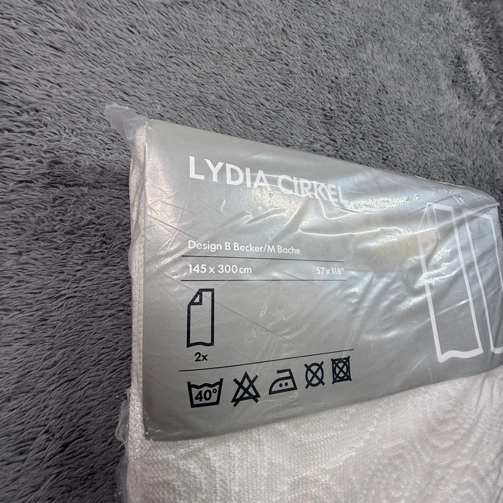 Ikea Lydia Cirkel B Becker M Bache White Curtains Pair NEW 57